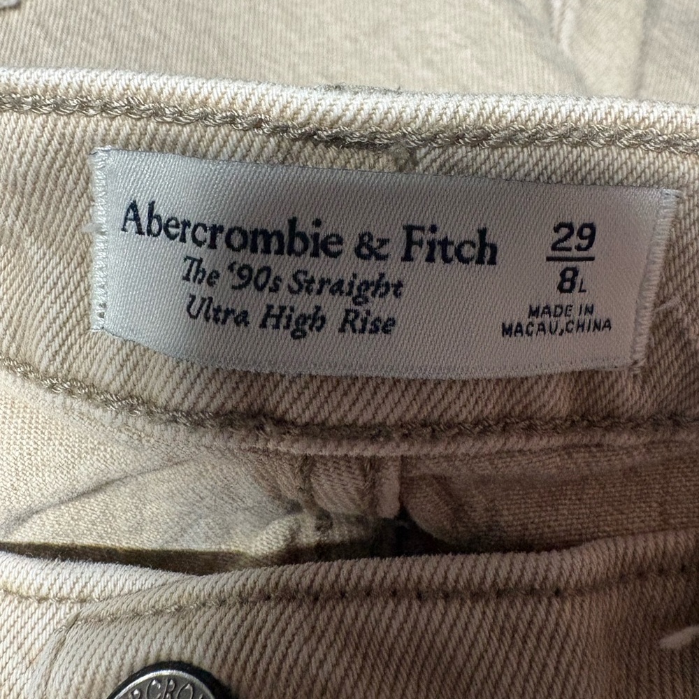 Abercrombie & Fitch jeans 90s straight ultra high rise Beige women’s size 29 - Picture 3 of 3